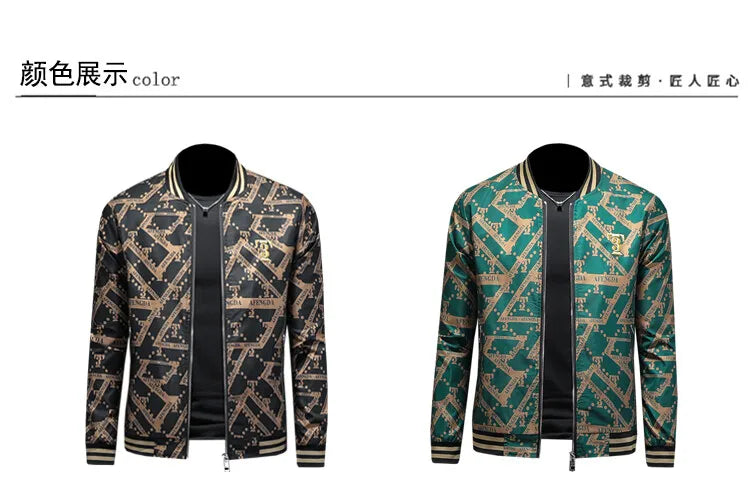 Autumn Winter Baseball Jacket Men Luxury Printed Casual Business Bomber JacketS Social Streetwear Windproof Outdoor Coats M-4XL