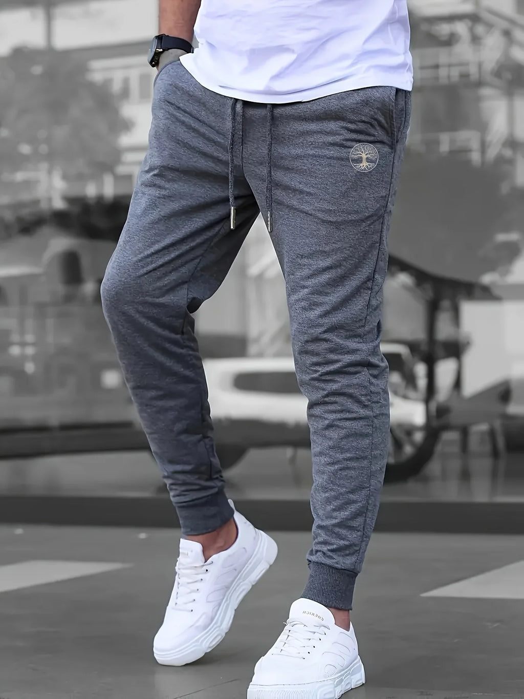 2026 new Men's Summer Casual Joggers, Elastic Drawstring Waist and Cuffs, Logo Print, Comfortable Fabric, Sports Pants