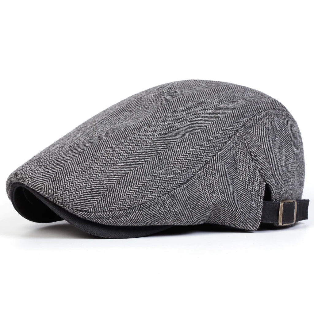 Men Retro Herringbone Grid Newsboy Caps British Painters Hats Spring and Autumn Adjustable Flat Cap Hip Hop Berets