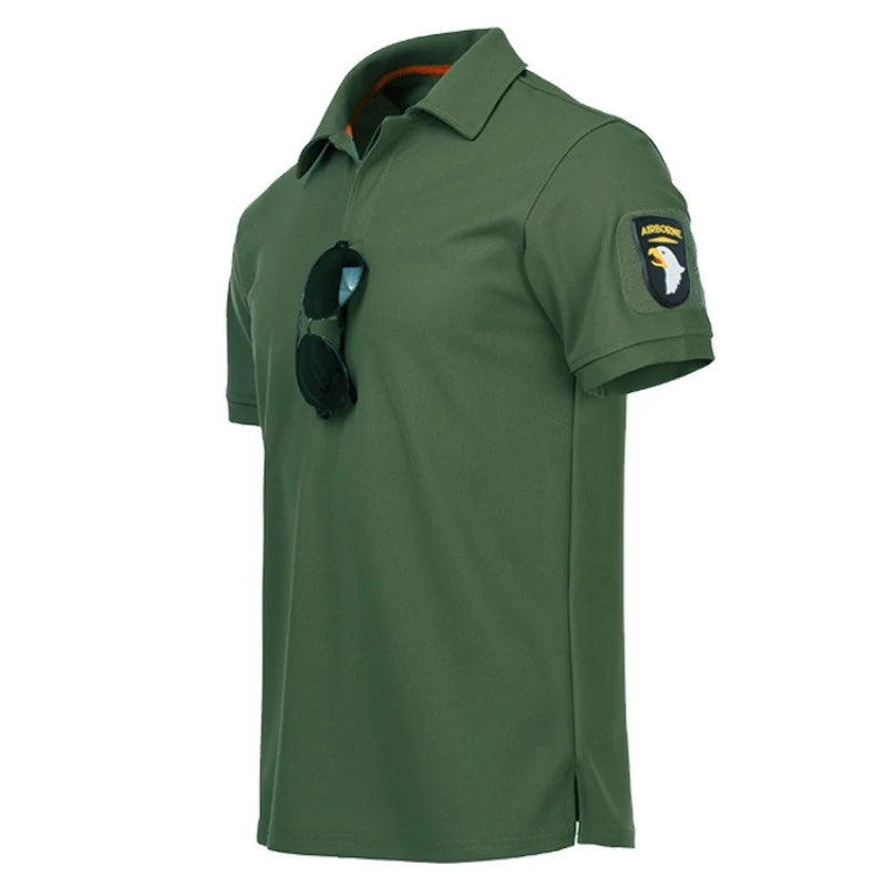 Men Polo Shirt Quick Dry Pullover Embroidered Shirts Summer Oversized Breathable Clothes Elastic Plain Hiking Climb T-shirts