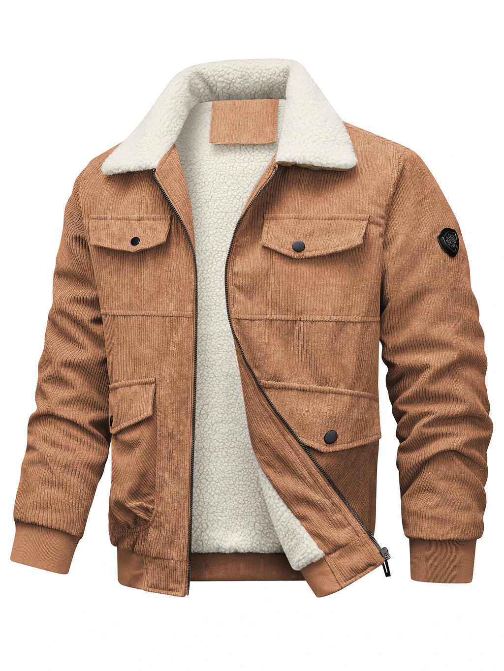 Men's Corduroy Jacket, Durable and Wear-Resistant, Versatile and Easy to Match, Suitable for Light Casual Wear in the Workplace, Light Outdoor Activities, Layering in Autumn and Winter, Warm-Up for Sports, Casual Outings, and