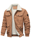 Men's Corduroy Jacket, Durable and Wear-Resistant, Versatile and Easy to Match, Suitable for Light Casual Wear in the Workplace, Light Outdoor Activities, Layering in Autumn and Winter, Warm-Up for Sports, Casual Outings, and
