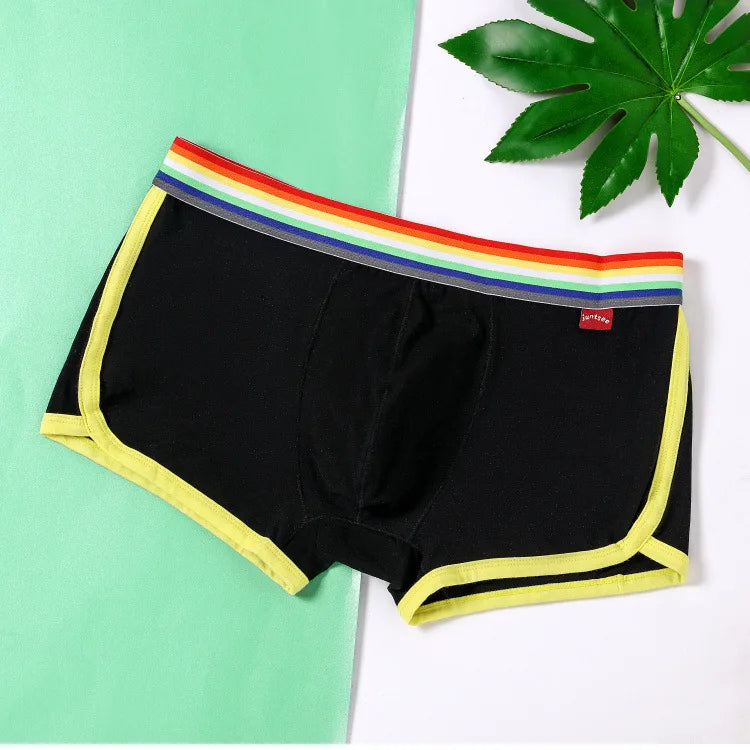 Rainbow Belt Boxershorts Men Boxers Male Underwear Panties Cotton Shorts Boxer Youth Breathable Comfortable Underpants Cueca