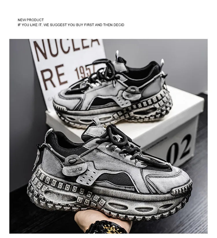 Men's Shoes 2025 Spring New Style Thick Sole Height Increasing Casual Mesh Breathable Fashion Trend Comfortable Chunky sneakers