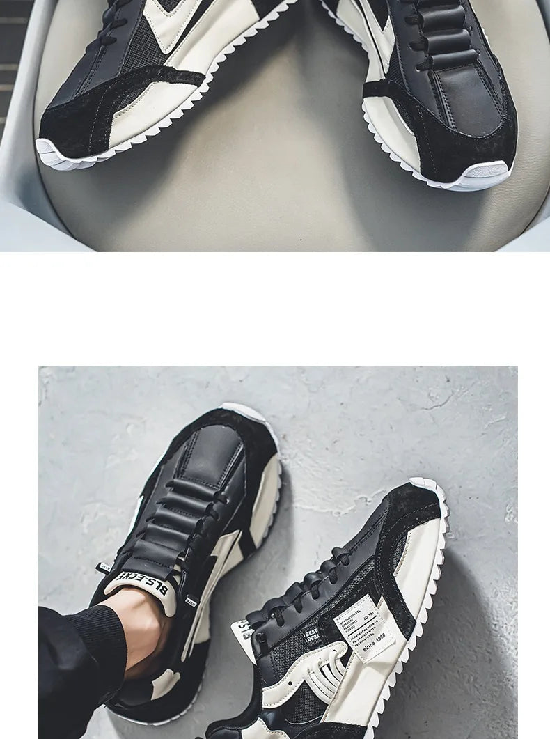 Men White Sneakers 2026 Spring Autumn Breathable Non Slip Running Shoes Lightweight Comfortable Fashion Cross Tied Casual Shoes