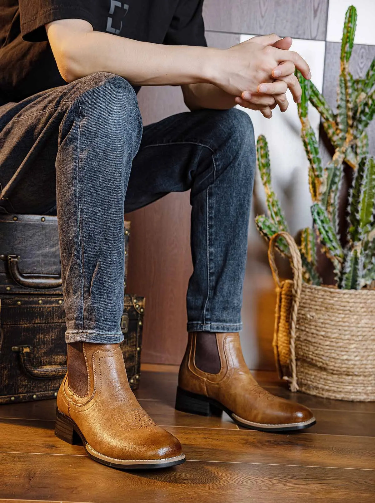 Men's Fashion Chelsea Boots in Three Colors, Comfortable and Versatile with Rubber Compound Outsole