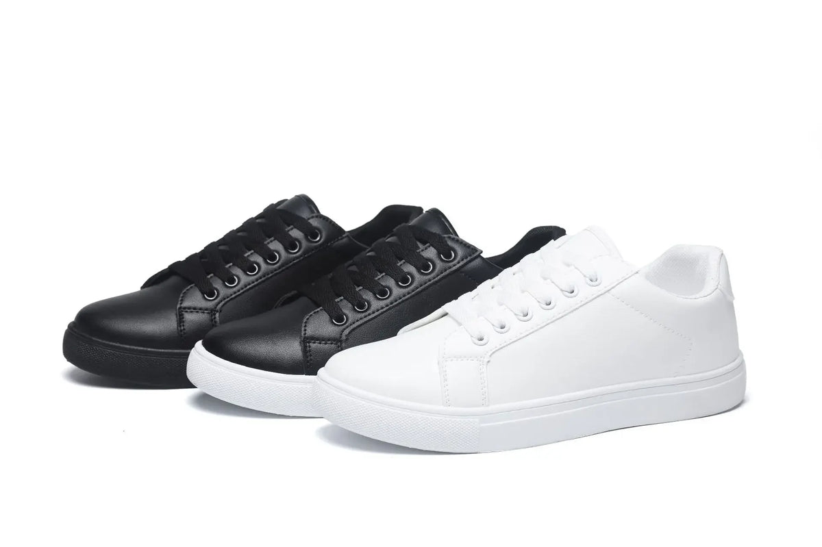 Sneakers Men Shoes 2026Leather Mens Casual Shoes Flat Male Footwear Fashion Black White Shoes Tenis Masculino Skateboard