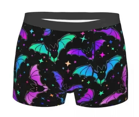Black Bat Boxers Mens Panties Male Underpants Double Sides Printed Soft Breathable Machine Wash Cool Machine Wash Polyester