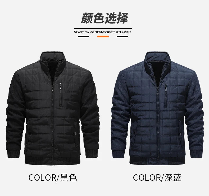 Cotton Padded Baseball Collar Jacket Men's Autumn and Winter New Style Business Windproof Casual Jacket Cotton Jacket Clothes