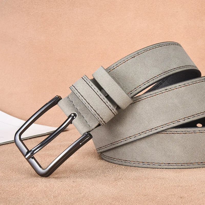 Men's Belt with Metal Pin Buckle, Designer Fashion Waist Strap Versatile for Everyday & Formal Outfits Great Gift Choice for Him