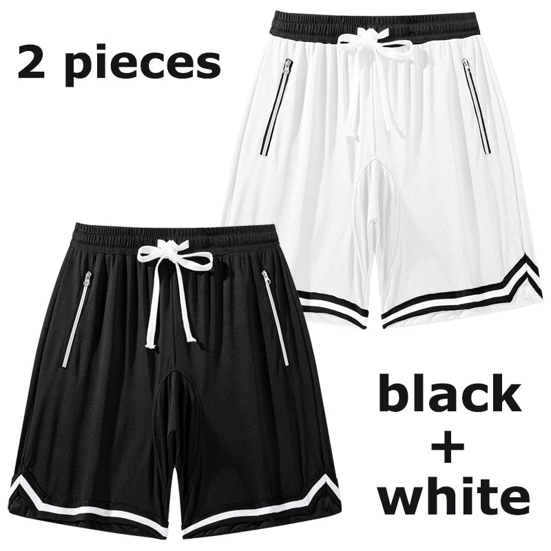 Men's Fitness Joggers Casual Breathable Short Sports Basketball Shorts Mesh Quick Dry Gym Shorts for Male Pants Summer