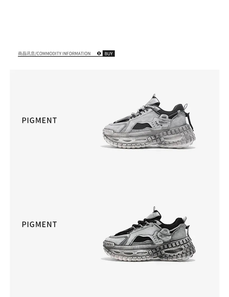 Men's Shoes 2025 Spring New Style Thick Sole Height Increasing Casual Mesh Breathable Fashion Trend Comfortable Chunky sneakers