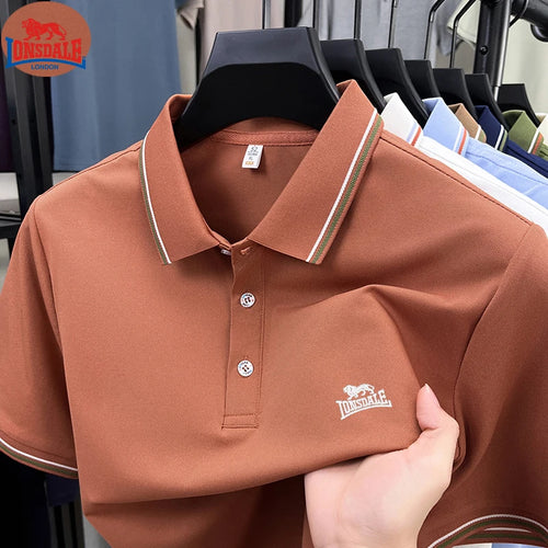 Men's Polo Shirt with Exquisite Embroidery Logo on the Chest in Summer Cool Business and Casual Style Comfortable Breathability