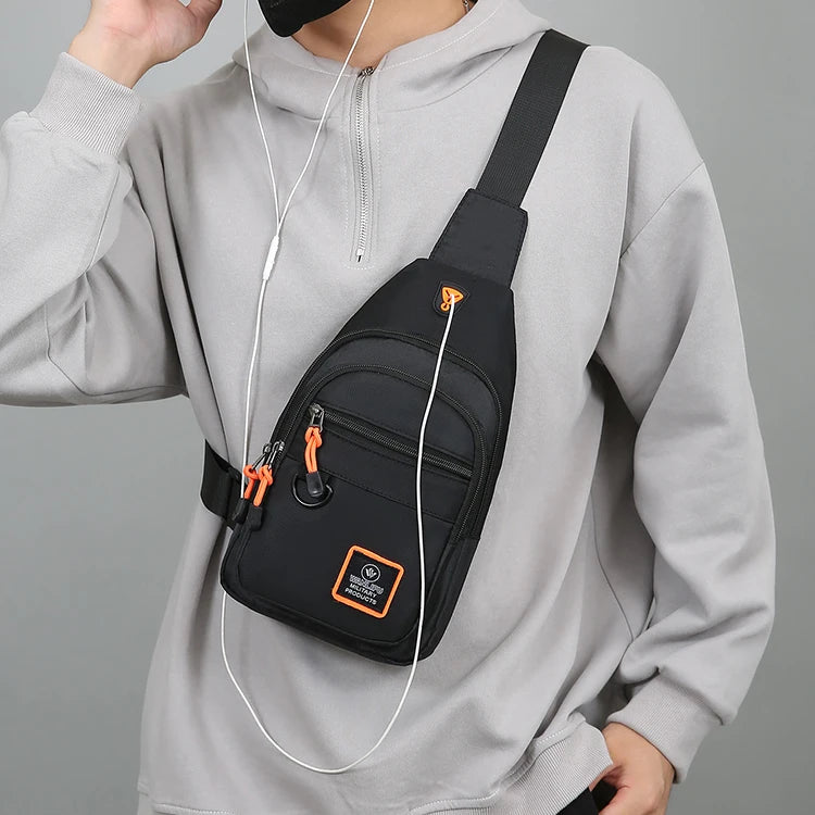 Men's Leisure Outdoor Hiking Bike Shoulder Bag, Waterproof Sports Crossbody Bag, Travel Backpack, Men's Chest Bag, Shoulder Bag