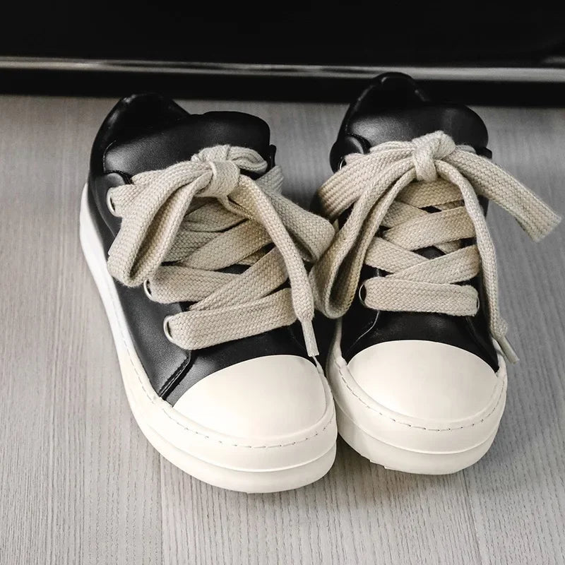 2025Men's Sneakers High Quality Leather Casual Shoes Fashion Couple Street Skate Shoes for Men Lace Up Walk Flats Zapatos Hombre
