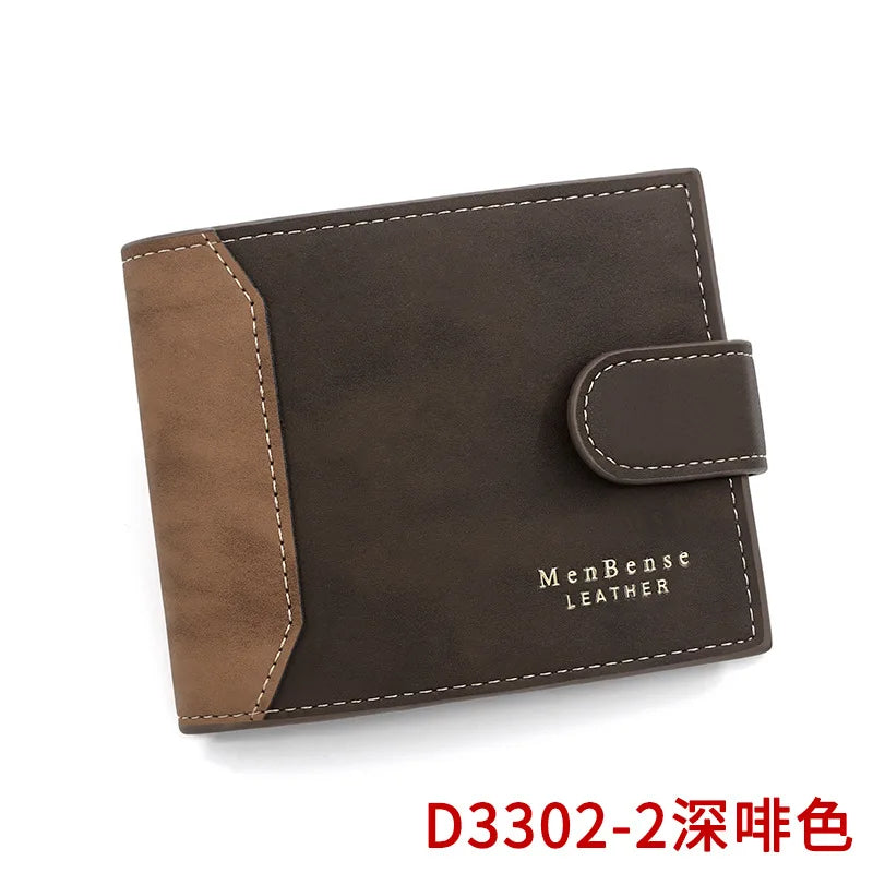 Men's Wallet with Hasp Business Card Holder Case Male Short Purse PU Leather Money Bag for Men Credit Card Wallets