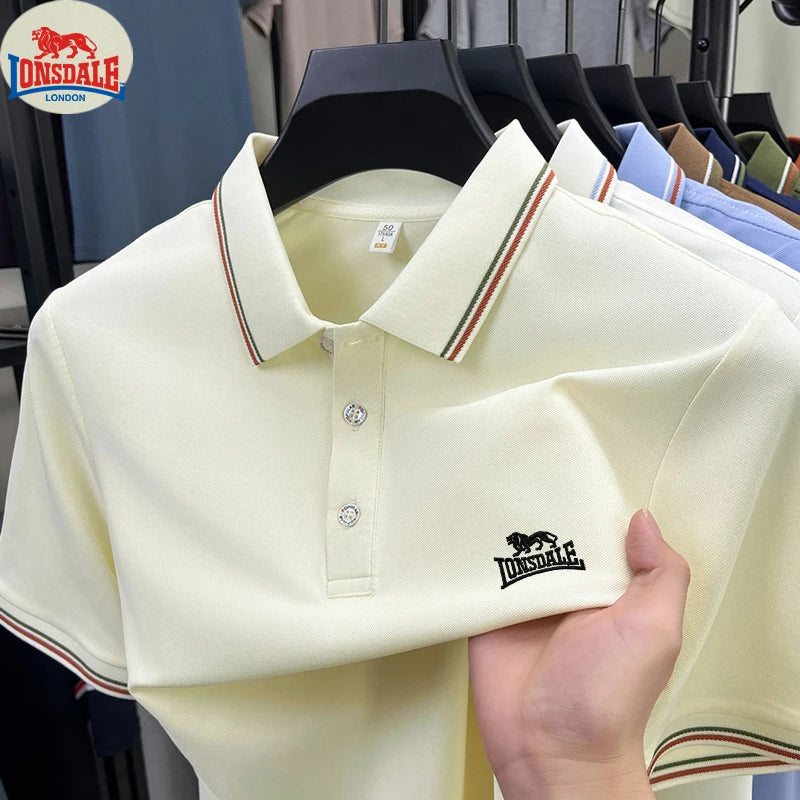 Men's Polo Shirt with Exquisite Embroidery Logo on the Chest in Summer Cool Business and Casual Style Comfortable Breathability
