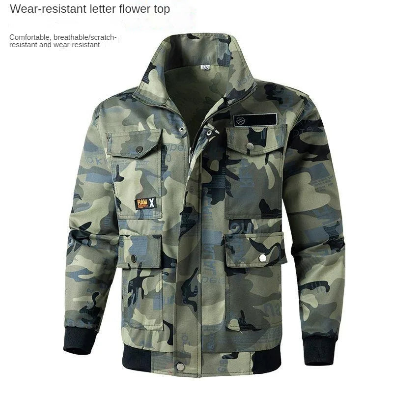 New Spring And Autumn Camouflage Suit Men's Labor Protection Clothing Welding Outdoor Travel Wear-resistant Work Clothes