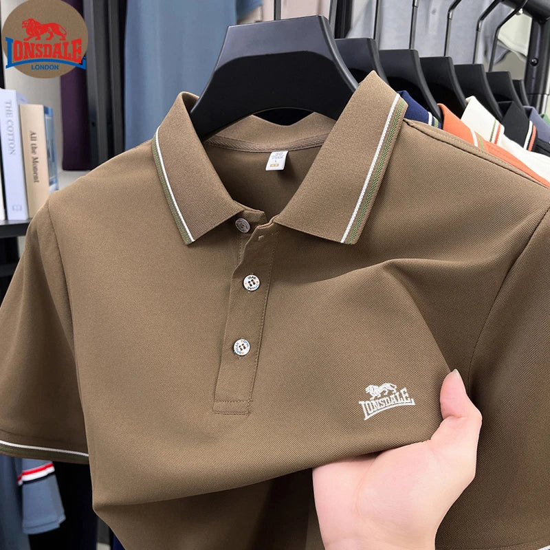 Men's Polo Shirt with Exquisite Embroidery Logo on the Chest in Summer Cool Business and Casual Style Comfortable Breathability