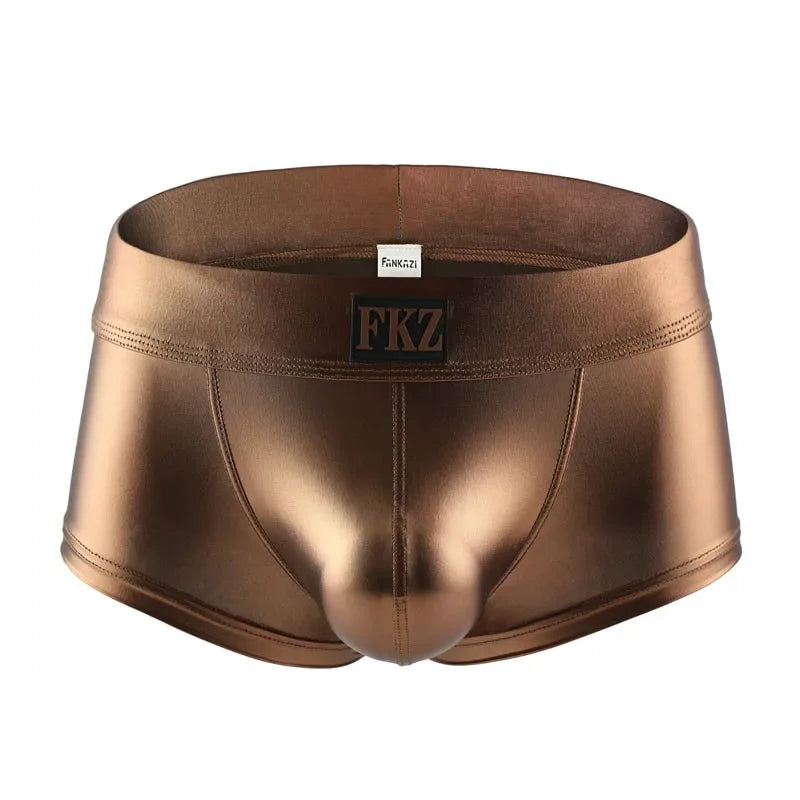 Boxers Male Sexy Underpants Panties Sexy Mens Cuecas Shorts Man Leather High Quality Underwear Panties Boxers