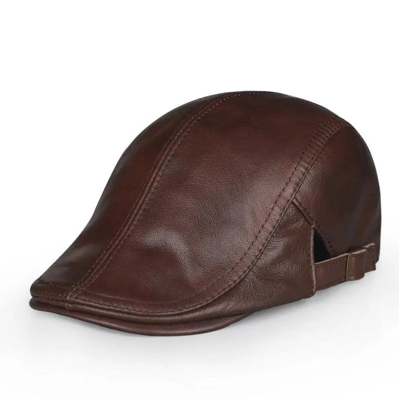 Hat Men's Spring and Autumn Peaked Cap Men's Hat Sheepskin Autumn and Winter Middle-aged Young Leisure Tide Beret Old Man Hat