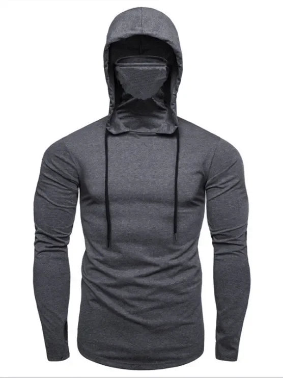 2026 Men Solid Color Hoodies Autumn Leisure Fitness Sweatshirt Men's Thin Sweater Hooded Long-Sleeved Hoodie M-5XL