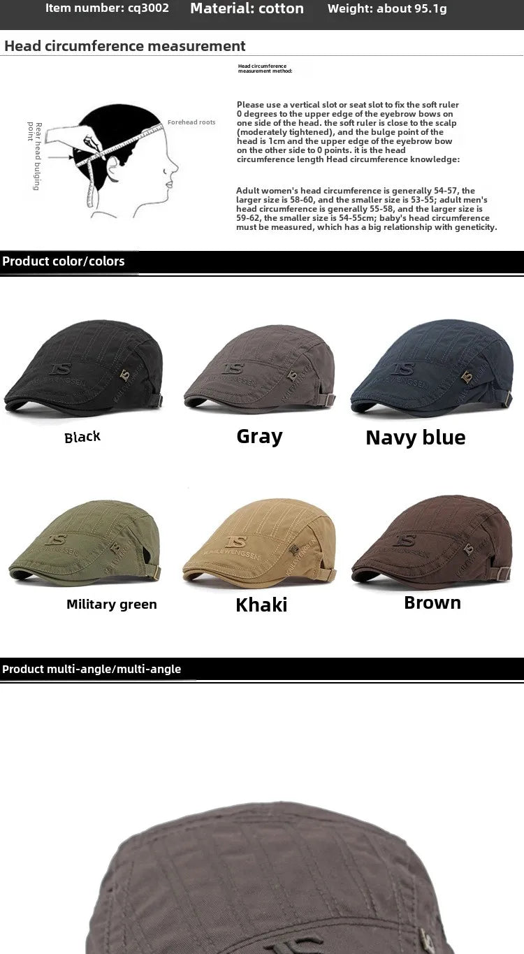 2026 Hat Men's Spring Summer  Embroidery Cotton Cap British Vintage Fashion Forward Hat Women's Casual Beret Youth Hat