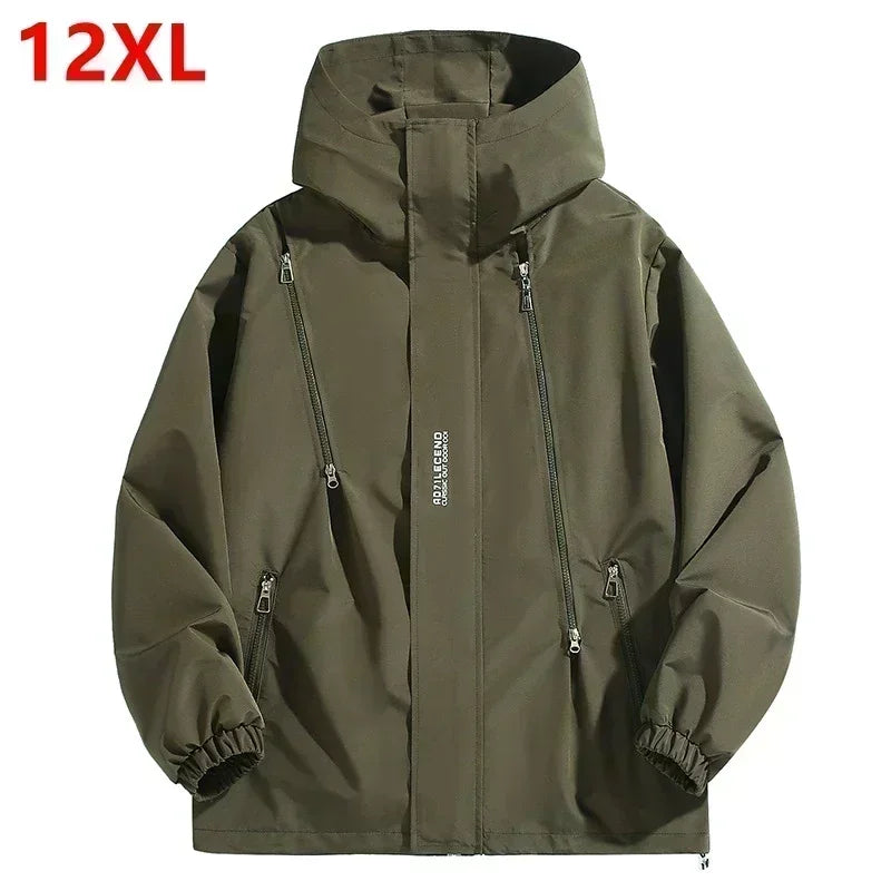 Big size Outdoor Charge Coat Men Spring and Autumn Plus Size  Waterproof Windproof Jacket 190kg 12xl 11XL coats men 10XL 9XL