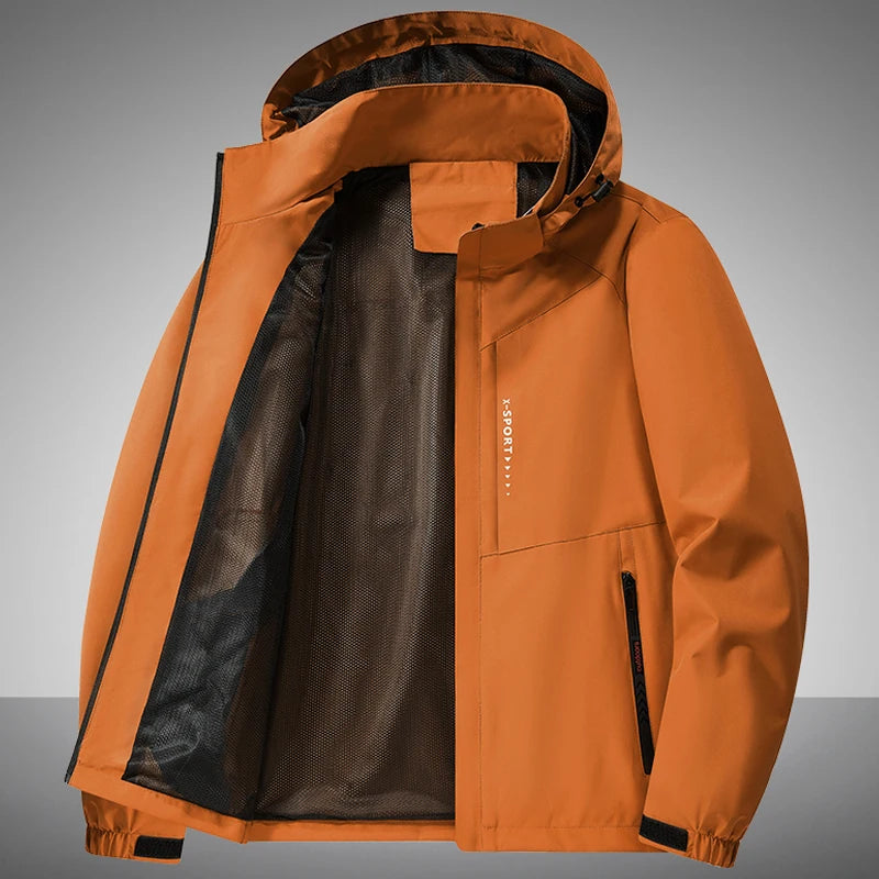 Jacket Mens Spring Autumn New Men Jacket Printing Hooded Jackets Casual Coat Men's Business Coats Size M-7XL 8XL Hat Detachable