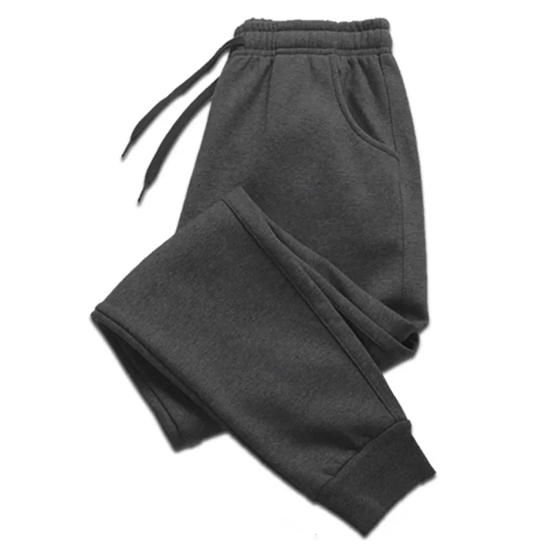 Men's Athletic Trainning Joggers Casual Loose Fit Sweatpants Spring Fall Fleece Lined Pants Elastic Waist Drawstring Trousers