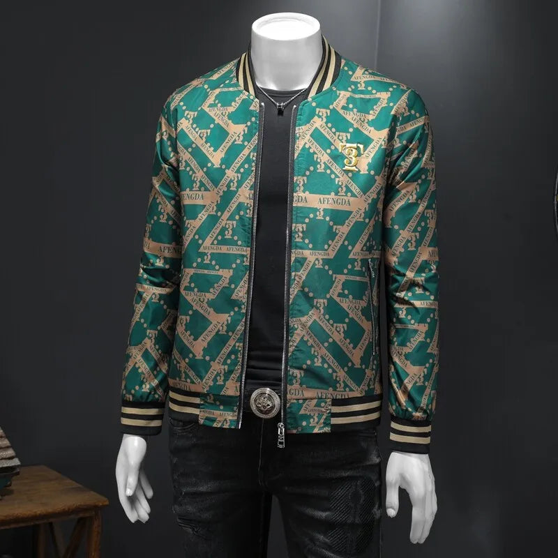 Autumn Winter Baseball Jacket Men Luxury Printed Casual Business Bomber JacketS Social Streetwear Windproof Outdoor Coats M-4XL