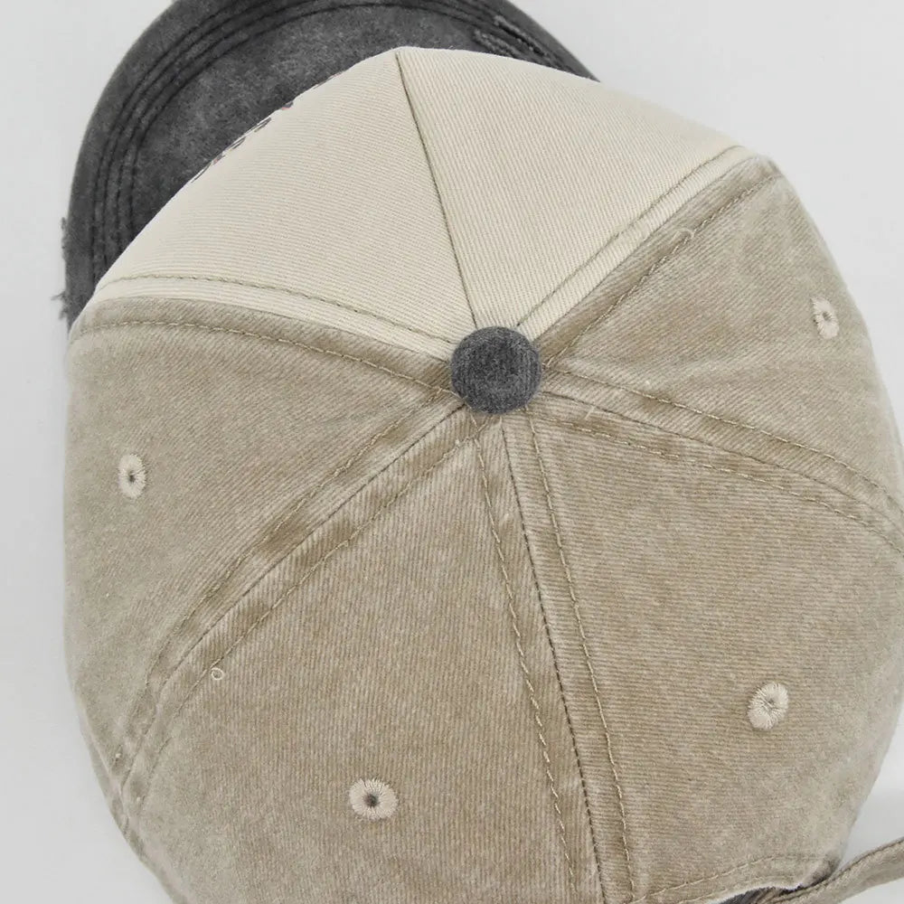 Men Hats Motorcycle Baseball Caps for Men Women Retro Printed Caps Cotton Sponge Truck Caps Men's Washed Old Sun Hat Casquette