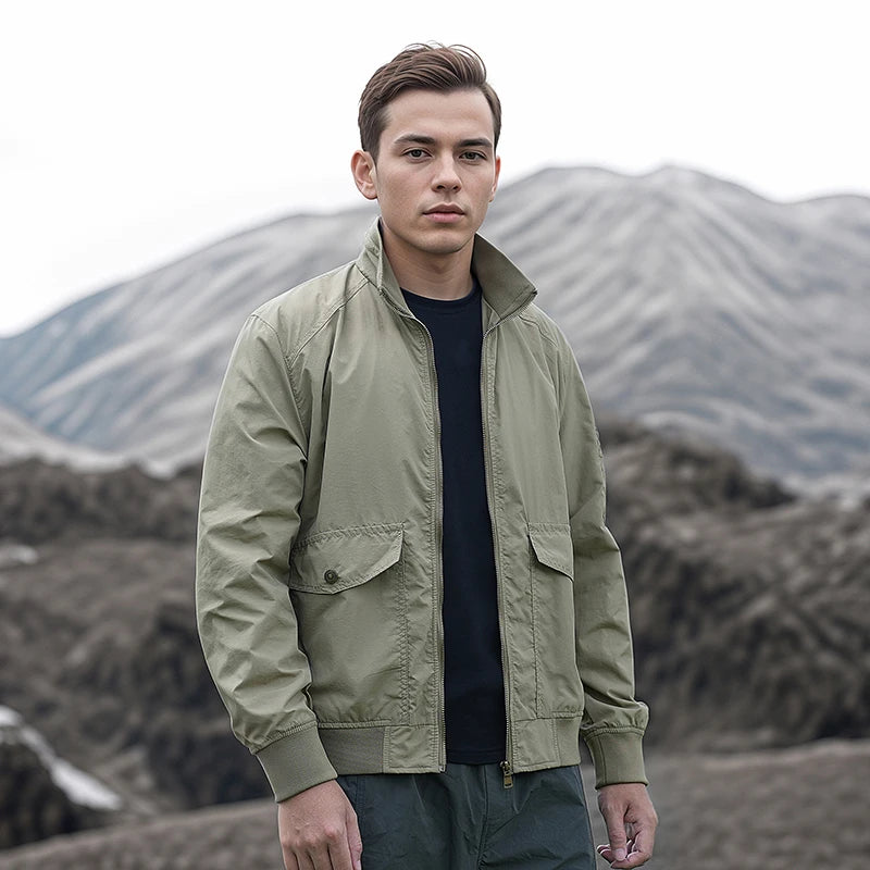High Quality Handsome Male Jacket Spring Autumn Men's Business Casual Jacket Men Zipper Solid Color Fashion Stand Collar Coats
