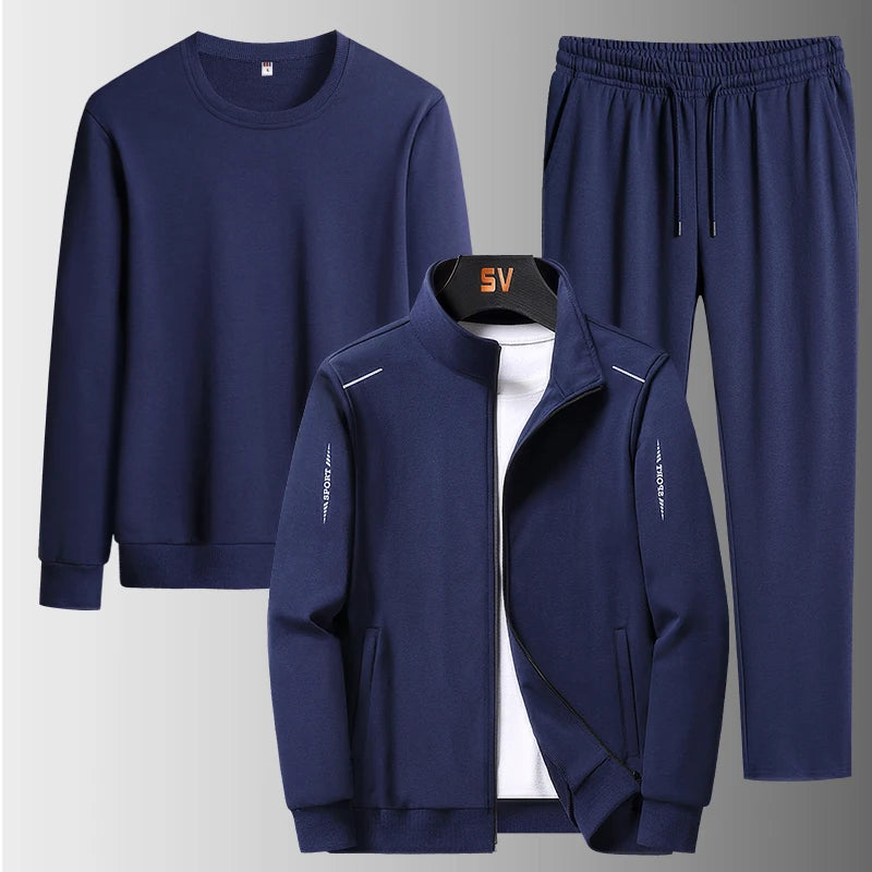 Men Tracksuits 3 Pieces Mens Hoodies and Sweatpants Set Spring and Autumn Tracksuit Unisex Jogging Suit Fashion Brand Mens 8XL