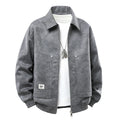 Plus Size 9XL Men Suede Jacket Zipper Oversize Coat Male Motorcycle Big Large 8XL Grey Loose Trend Korean Casual Fashion