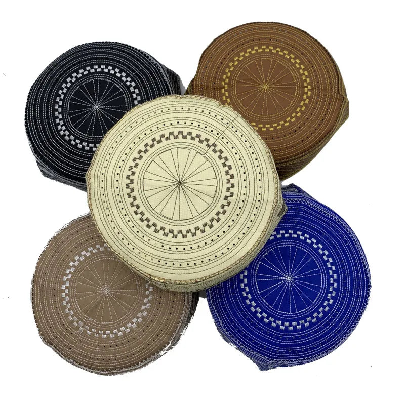 Muslim Men Prayer Hat Cotton Embroidery Men's Islam Ramadan Hats Islamic Clothing Accessories Caps Arabia Middle East Cap