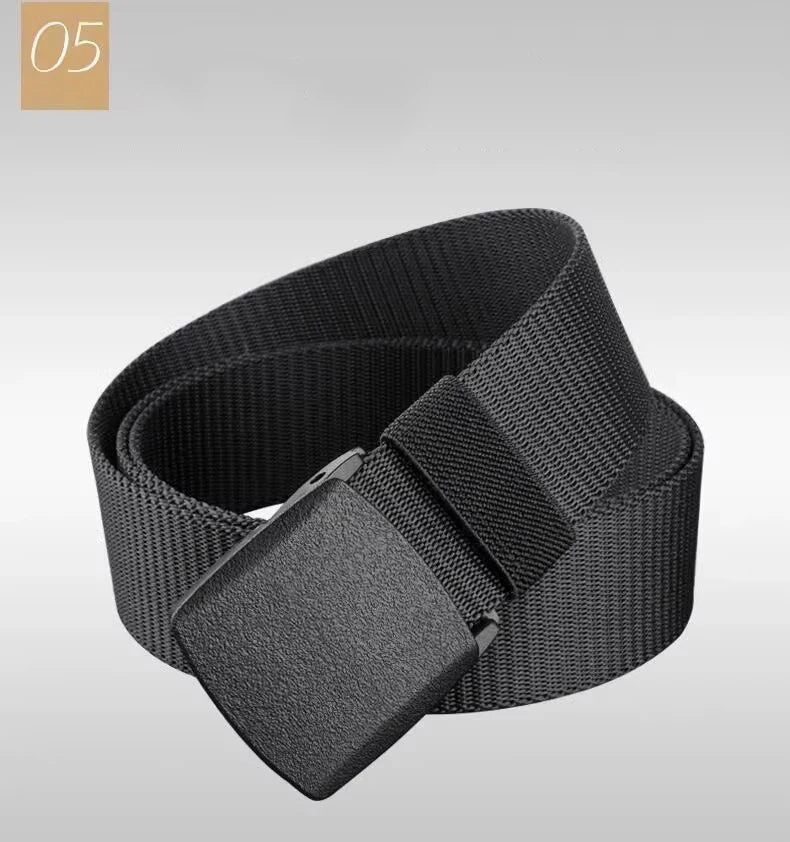 Men's Belt Outdoor Casual Fashion Canvas Belt 120cm Metal Free Adjustable Waist Belt for Outdoor Travel Tactical Jeans Belt