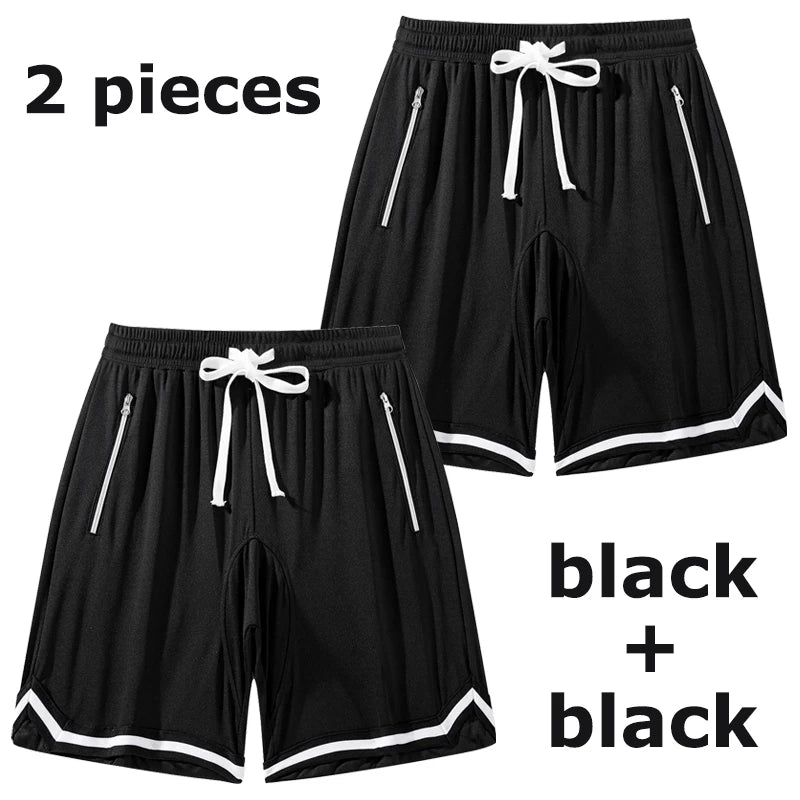 Men's Fitness Joggers Casual Breathable Short Sports Basketball Shorts Mesh Quick Dry Gym Shorts for Male Pants Summer
