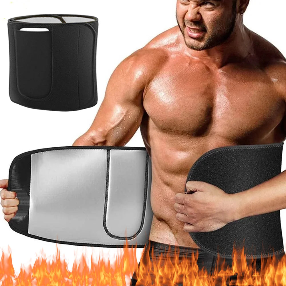 Men Sauna Suits Hot Thermal Sweat Belt Fat Burning Bodybuilding Waist Trainer Workout Slimming Girdles Gym Weight Loss Corset
