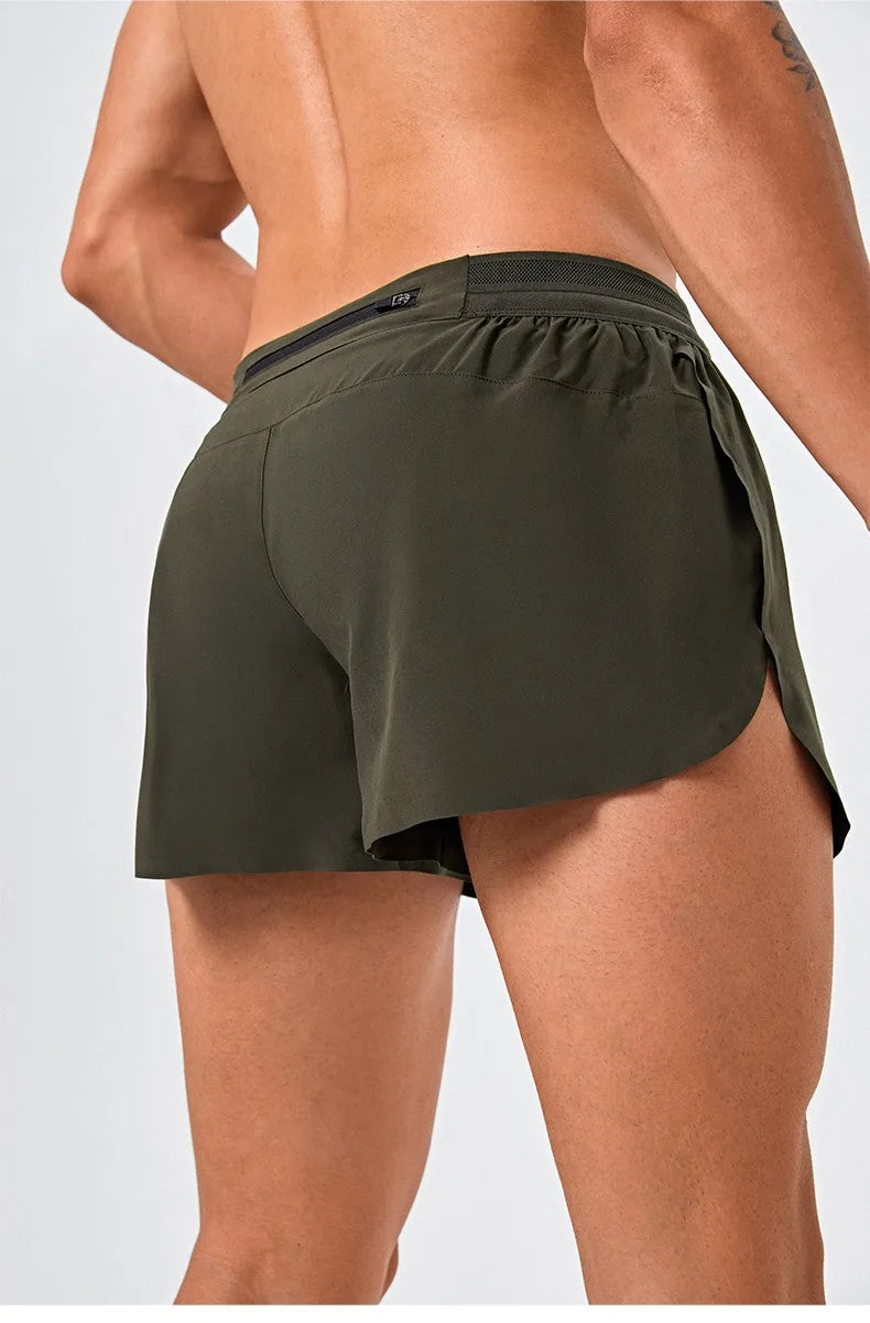 Men Marathon Racing Gym Sports Shorts Anti-escaping Lining Quick Dry Workout Training Fitness Jogging Short  Arrow Pants