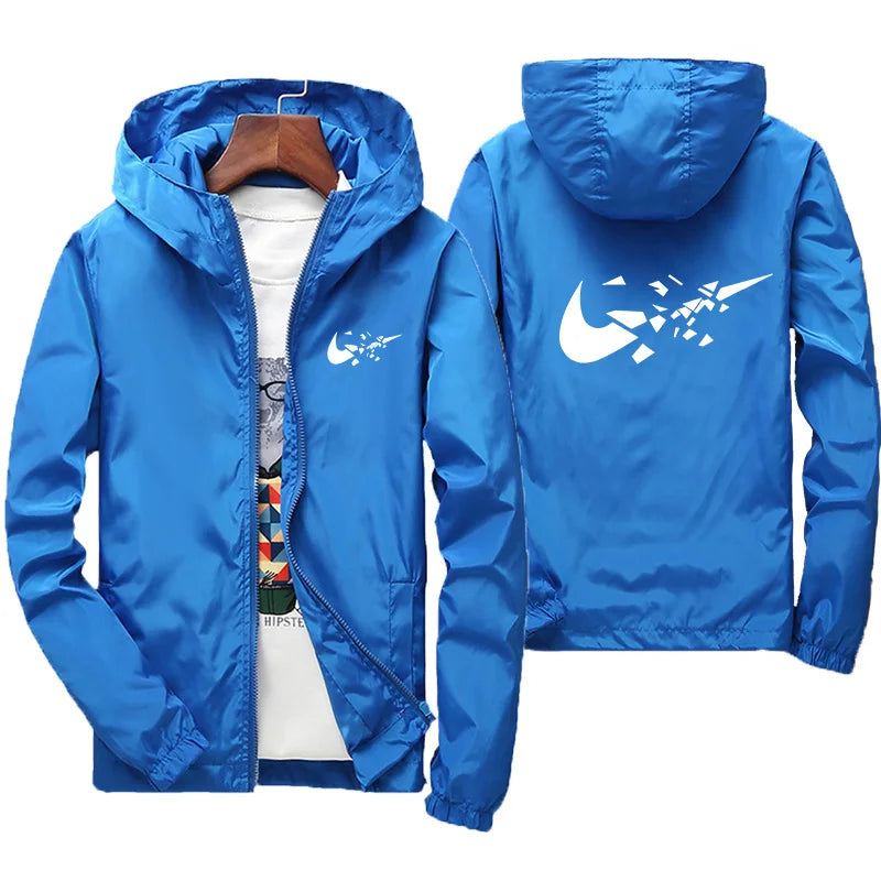 2026 Fashion Street Windproof Shrink and Waterproof Zipper Jacket with Thin Hoodie, Men's Jacket, Spring and Autumn