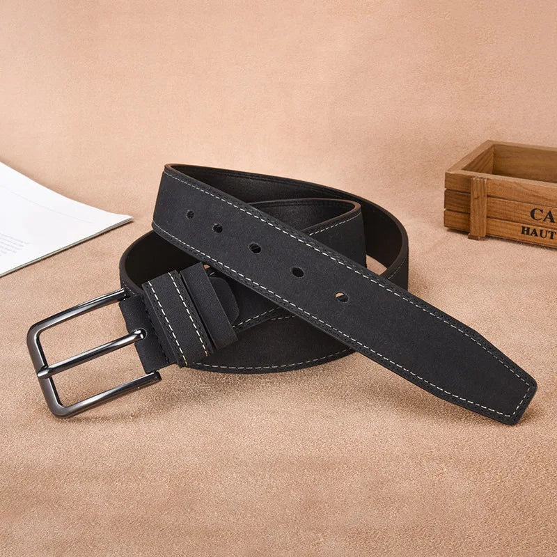 Men's Belt with Metal Pin Buckle, Designer Fashion Waist Strap Versatile for Everyday & Formal Outfits Great Gift Choice for Him