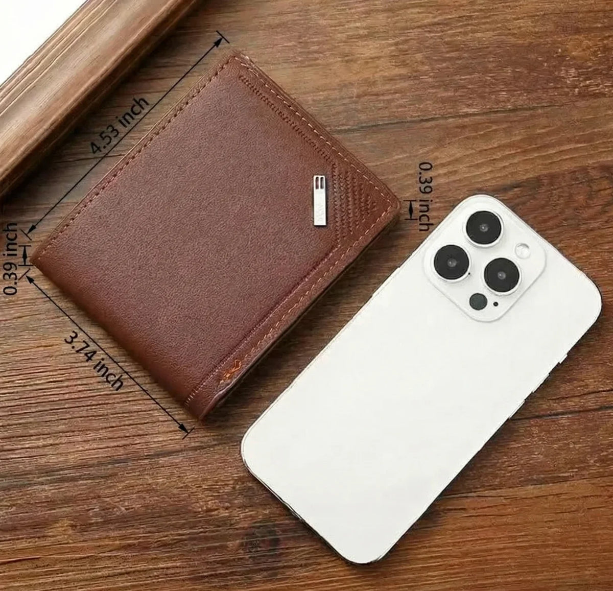 Men's Leather Short Wallet Thin Wallet Foldable Minimalist Soft Leather Wallet