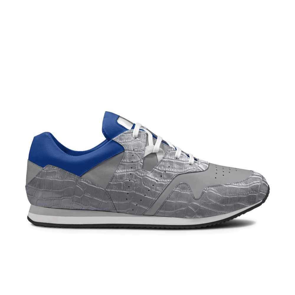 Farrah Collection blue and silver low-top sneaker