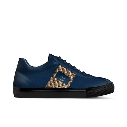 Farrah Collection navy and gold low-top sneaker