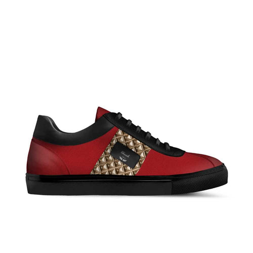 Farrah Collection red black and gold low-top sneaker