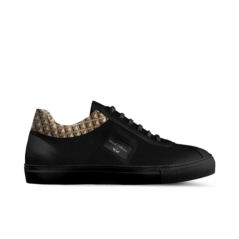 Farrah Collection black and tan low-top sneaker