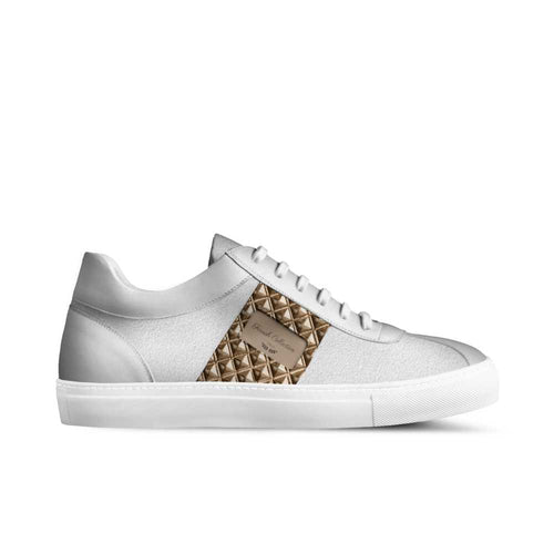 Farrah Collection white and gold low-top sneaker