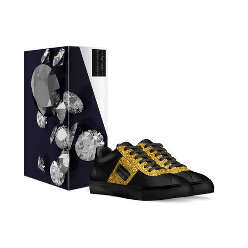 Farrah Collection black and gold signature sneaker with box